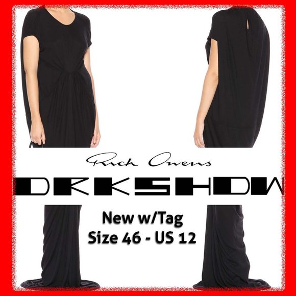 Rick Owens Dresses & Skirts - NEW sz 12/46 Rick Ownes drkshdw Black Maxi Dress